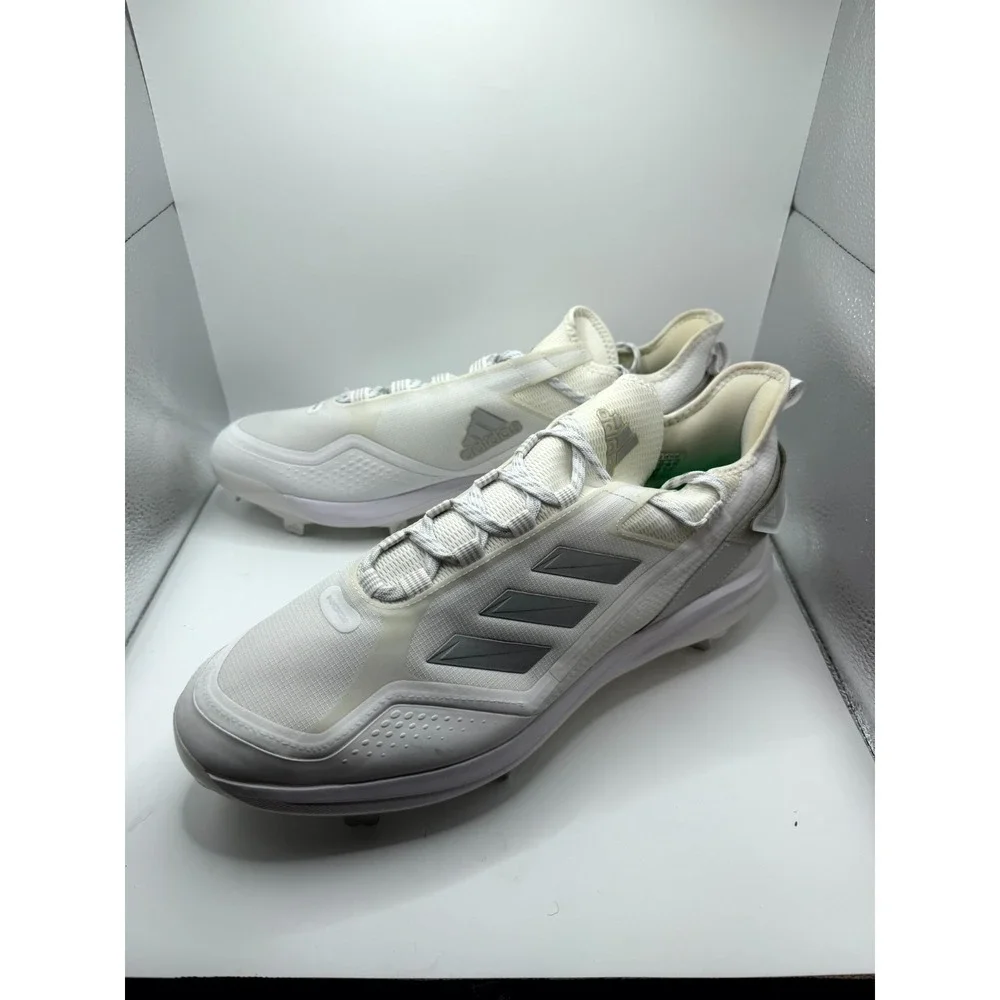 Adidas Icon 7 Boost S23847 Mens 15 White Silver‎ Lace Up Metal Baseball Cleats